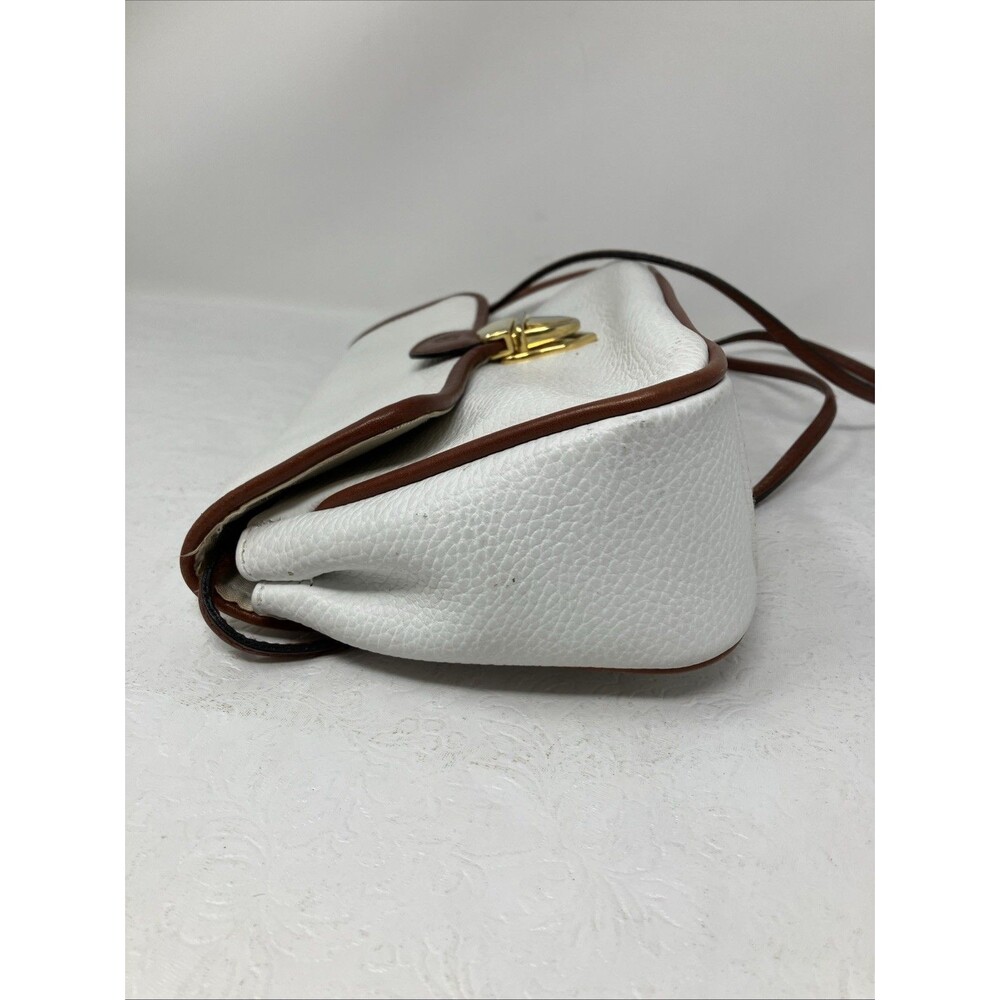 Etienne Aigner Crossbody Bag Purse White Brown Leather Pebbled Vintage - Picture 4 of 16
